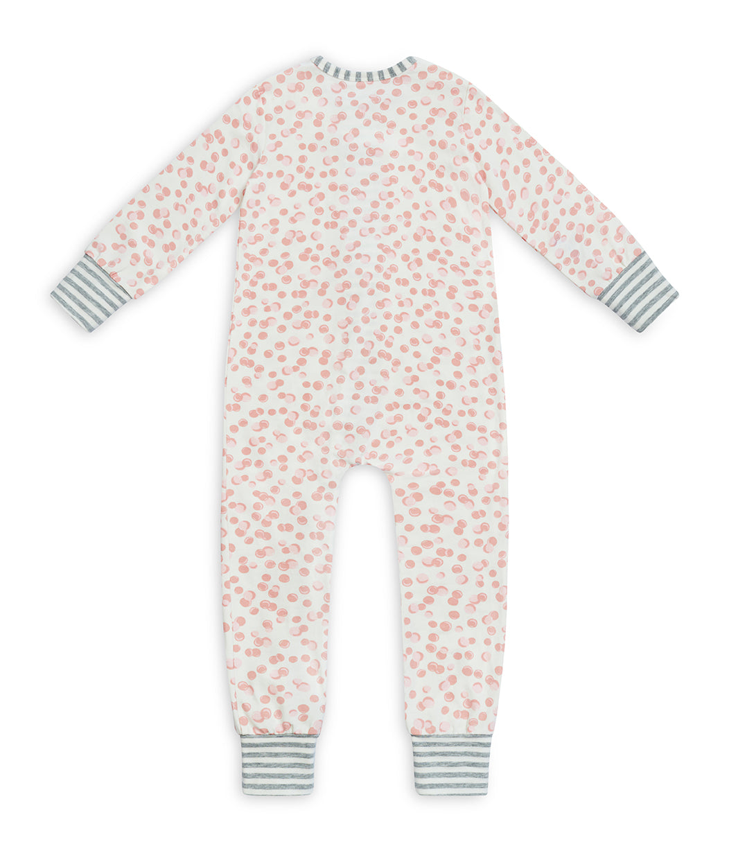 Footless Romper Cotton Rose Bubbles