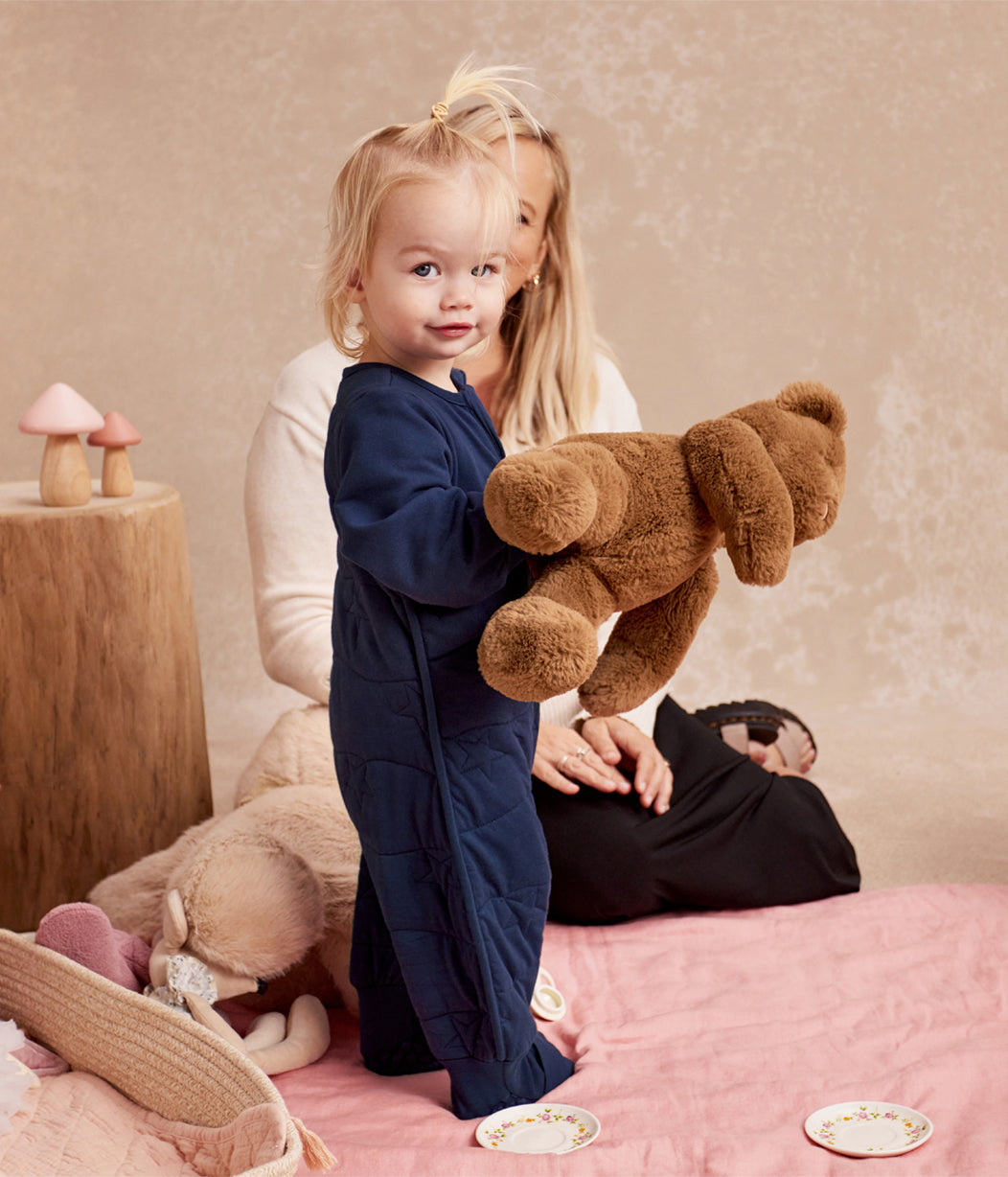 Tutina nanna maniche lunghe 3.5 TOG Cotone trapuntato Blu marino Stella trapuntata