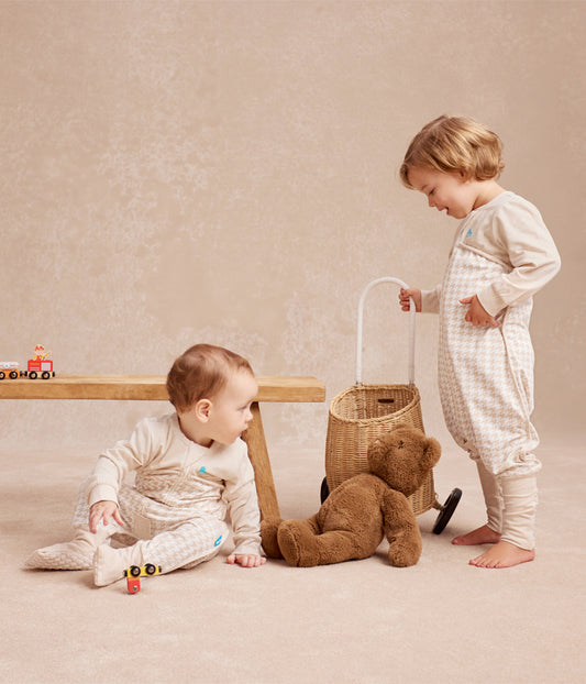 Tutina nanna maniche lunghe 1.0 TOG Cotone Beige Pied-de-poule