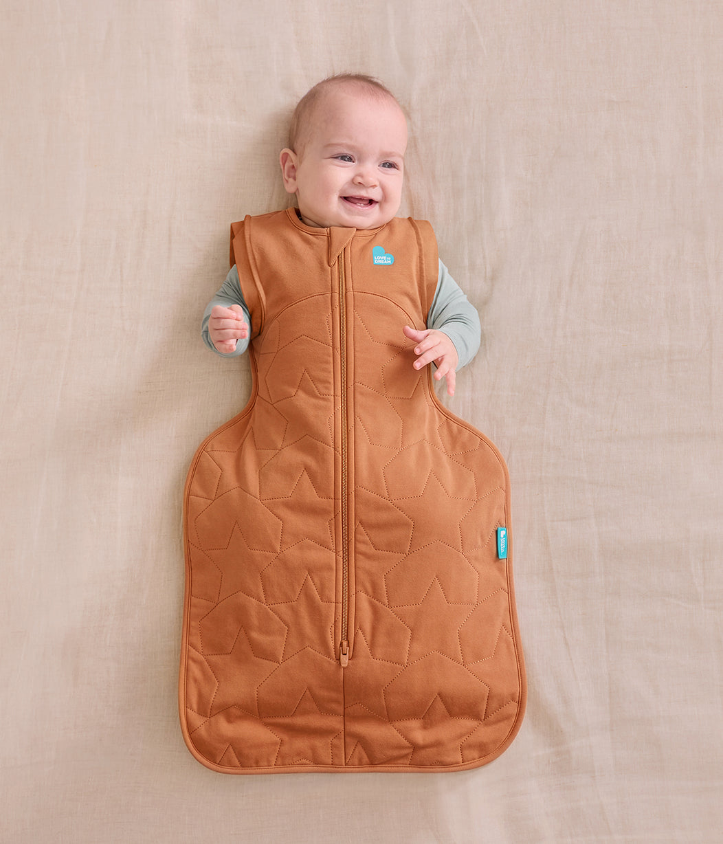 Swaddle Up™ Sacco Nanna Transizione 2-in-1 2.5 TOG Cotone Nocciola Stella Trapuntata