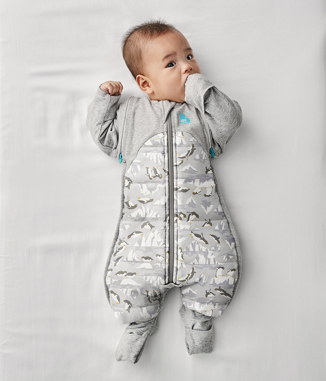 Tuta di transizione Swaddle Up™ Extra calda Penguin Parade Grey