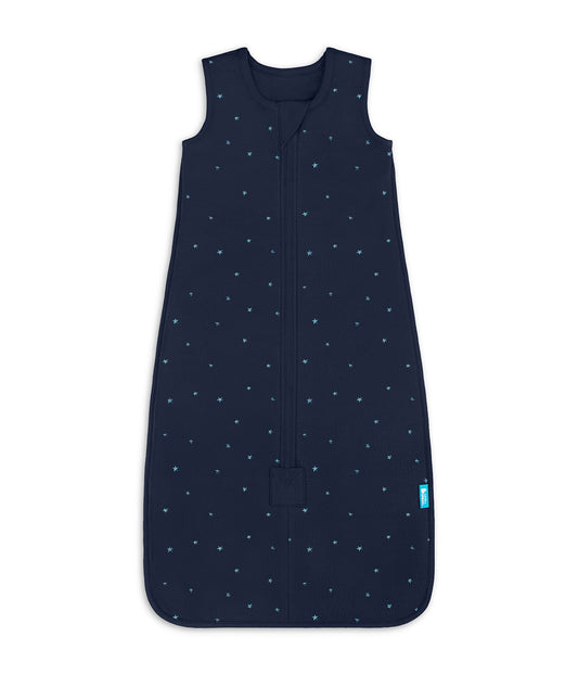Sacco nanna senza maniche 1.5 TOG Pile di cotone Blu marino Stella scintillante ricamata