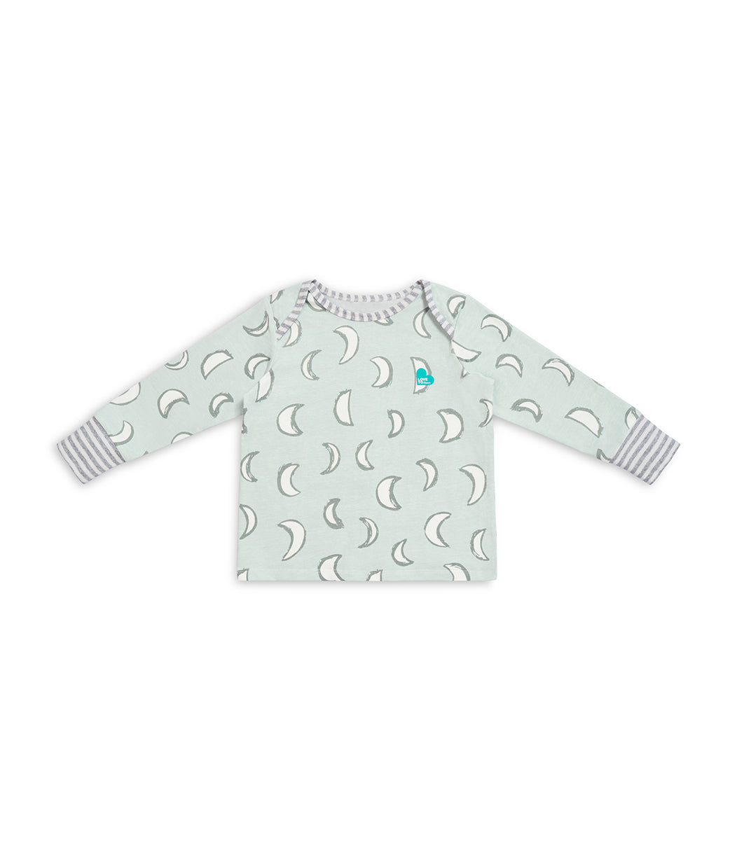 Kinder Langarm Pyjama-Set Finsternis Oliv