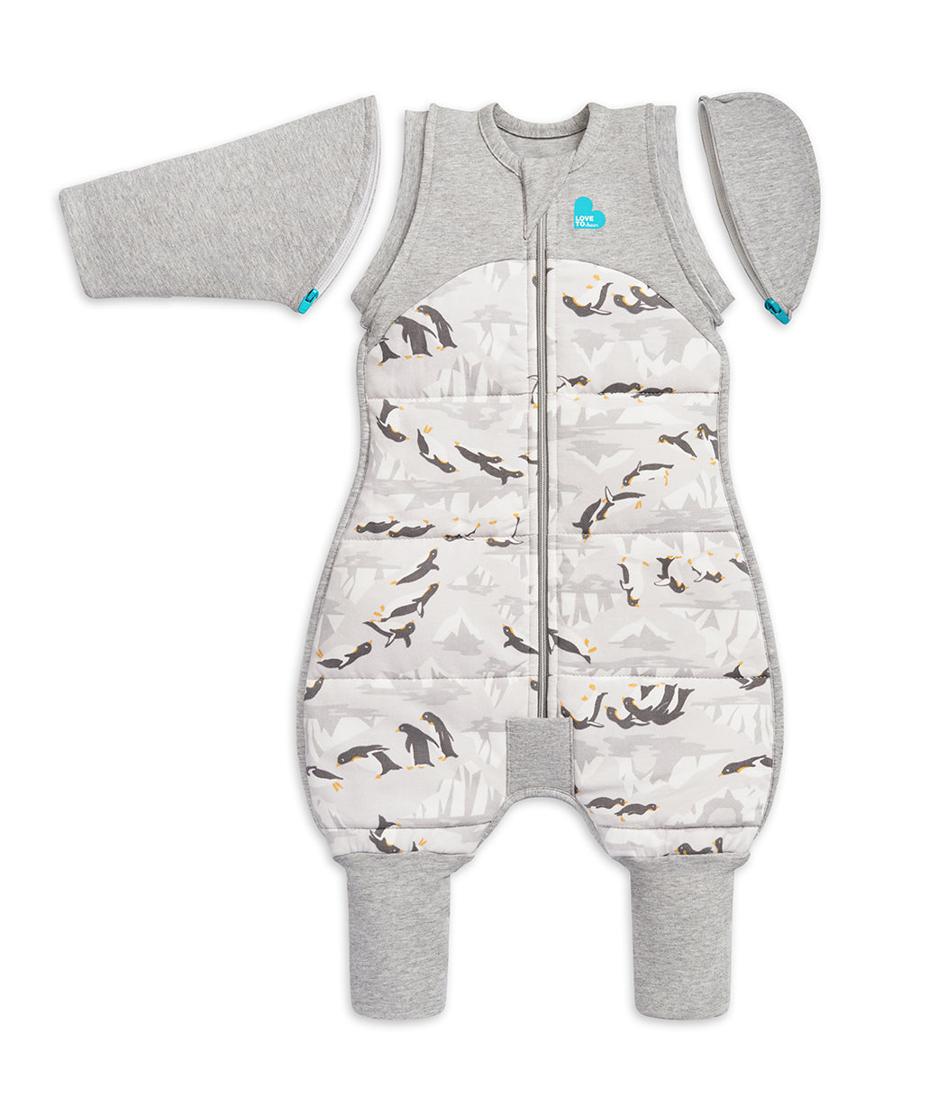 Tuta di transizione Swaddle Up™ Extra calda Penguin Parade Grey