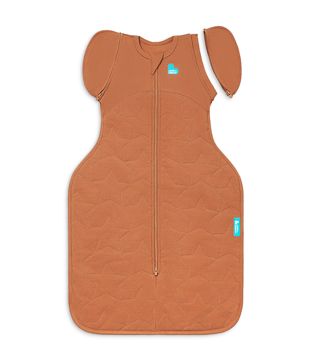 Swaddle Up™ Sacco Nanna Transizione 2-in-1 2.5 TOG Cotone Nocciola Stella Trapuntata