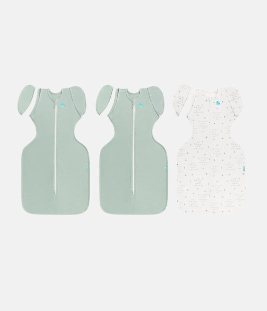 Swaddle Up Starter Set | 1,0 TOG | Bianco Nuvole Coniglietti | Bianco Sognatore | Mélange Naturale