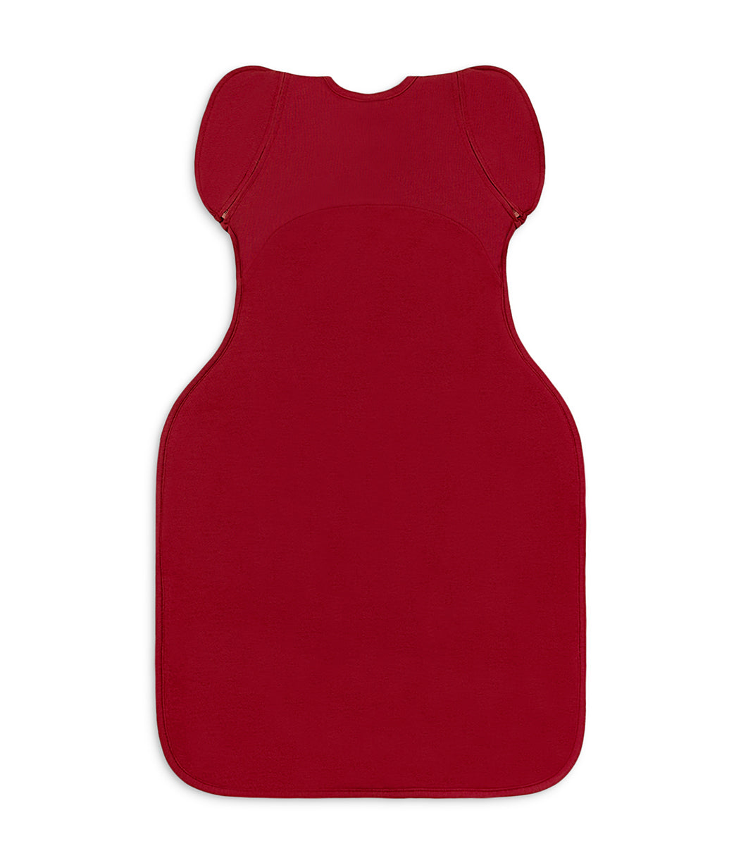 Swaddle Up™ 2-in-1 Sacco nanna di transizione 1.5 TOG Pile di cotone Bordeaux Cuori ricamati