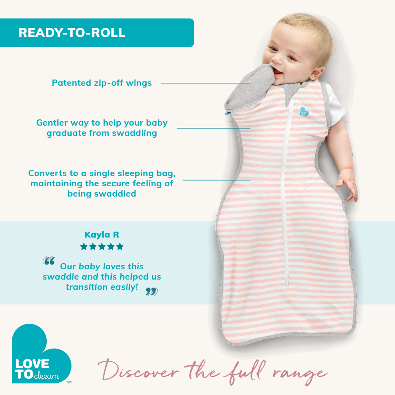 Swaddle Up™ Übergangspucksack Original Dreamer Weiß