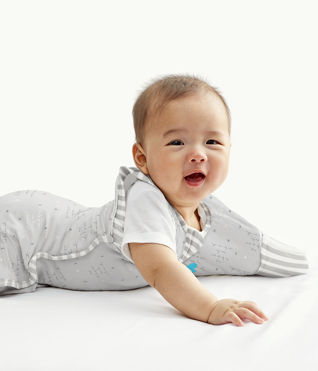 Swaddle Up™ Übergangspucksack Leicht (24-27°C) Grau Du Bist Mein Baumwolle