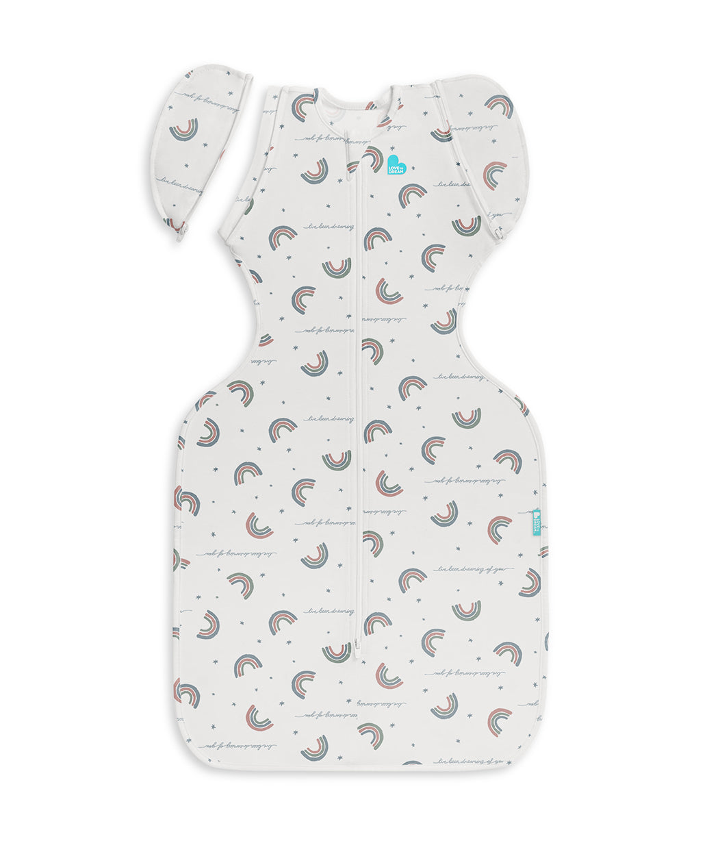 Swaddle Up™ Borsa per la fasciatura di transizione 1.0 TOG Cotone Bianco Rainbow Dream