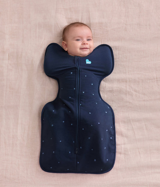 Swaddle Up™ Fascia contenitiva 1.5 TOG Pile di cotone Blu marino Stella scintillante ricamata