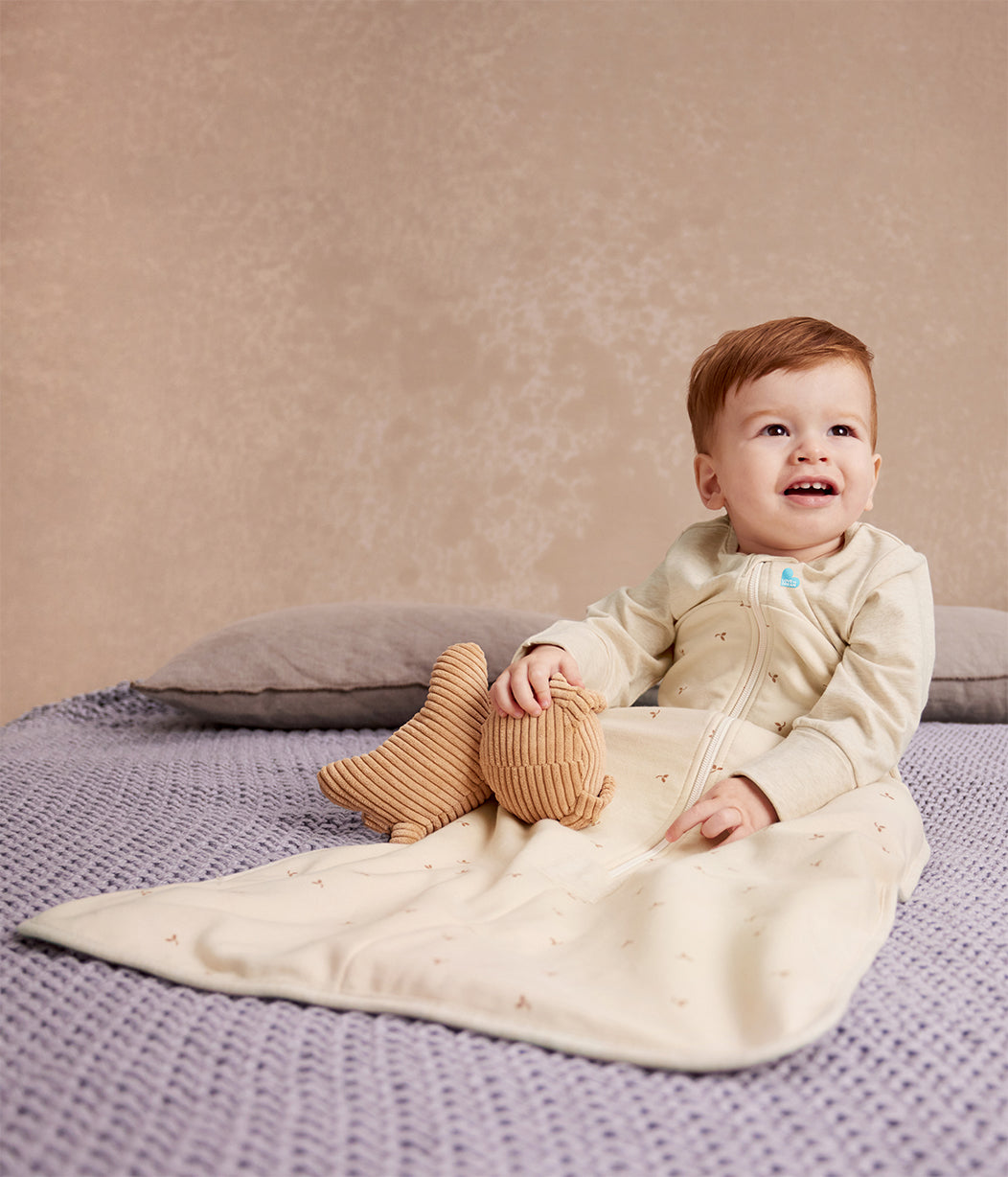 Sleep Bag Long Sleeve 1.5 TOG Cotton Oatmeal Twigs