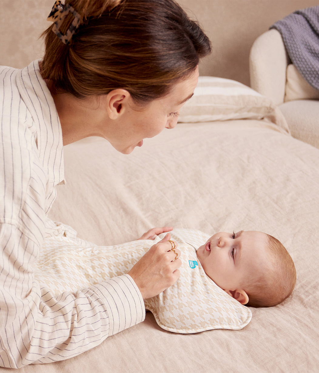Swaddle Up™ Fascia contenitiva 1.0 TOG Cotone Beige Pied-de-poule