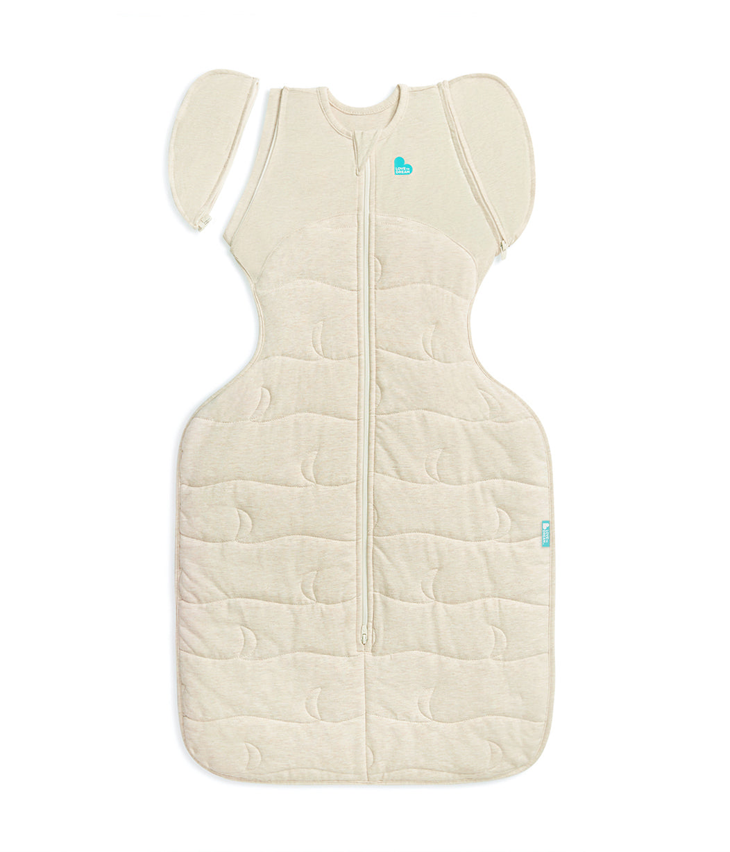 Swaddle Up™ 2-in-1 Sacco nanna di transizione 3.5 TOG Cotone trapuntato Naturale melange Luna trapuntata