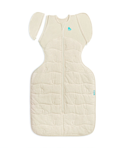 Swaddle Up™ 2-in-1 Sacco nanna di transizione 3.5 TOG Cotone trapuntato Naturale melange Luna trapuntata