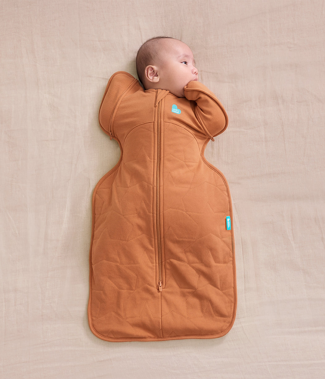 Swaddle Up™ Sacco Nanna Transizione 2-in-1 2.5 TOG Cotone Nocciola Stella Trapuntata