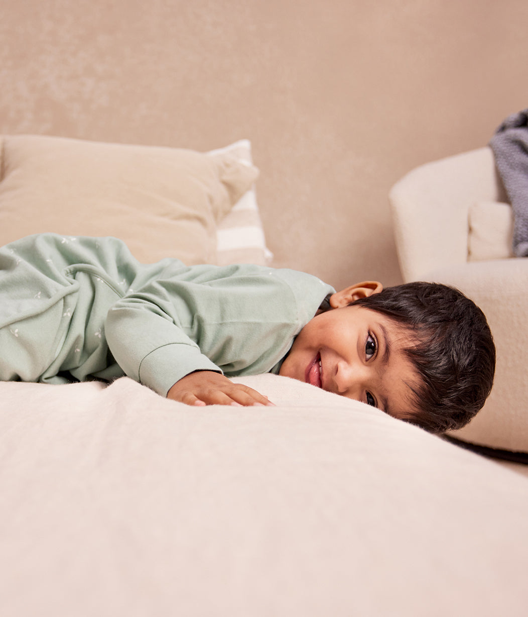 Sleep Suit Long Sleeve 1.5 TOG Cotton Olive Twigs