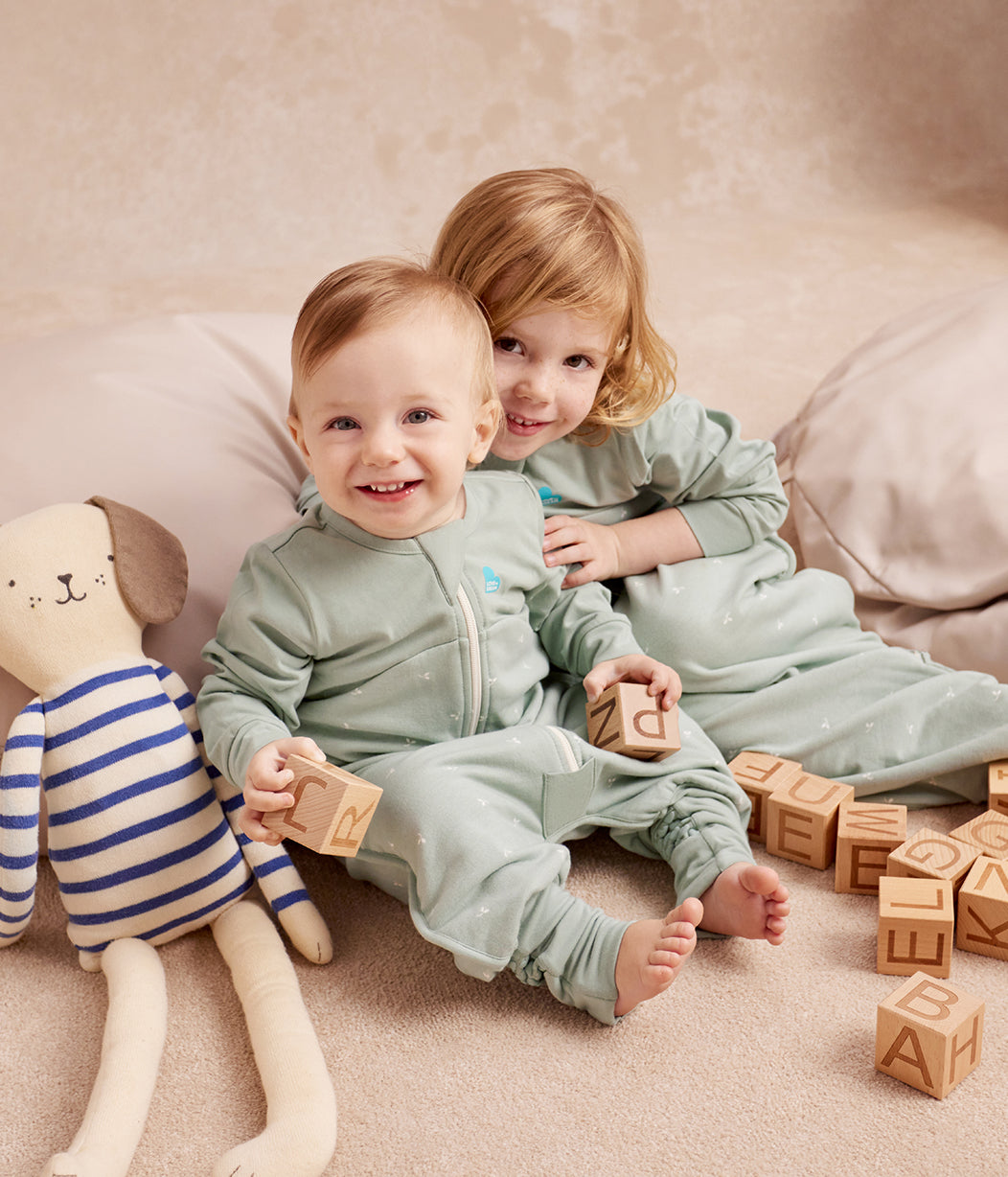 Sleep Suit Long Sleeve 1.5 TOG Cotton Olive Twigs
