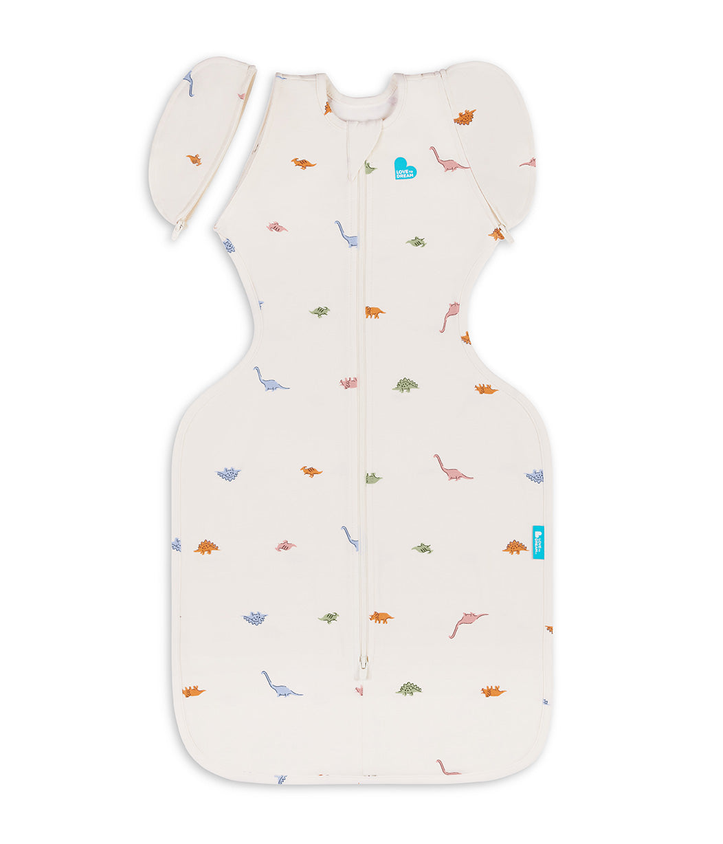Fasciatoio transizione 2 in 1 Swaddle Up™ 1.0 TOG cotone crema Dino-russamento