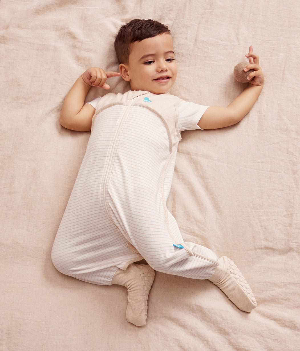 Tutina nanna senza maniche 0.2 TOG Cotone Beige Righe stile marinaro