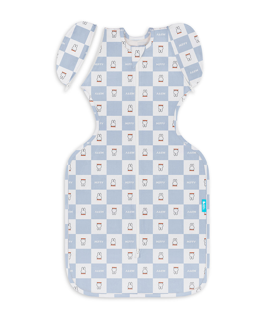 Sacco nanna trasformabile Swaddle Up™ 2-in-1 1.0 TOG Cotone blu Fantasia a quadri Miffy