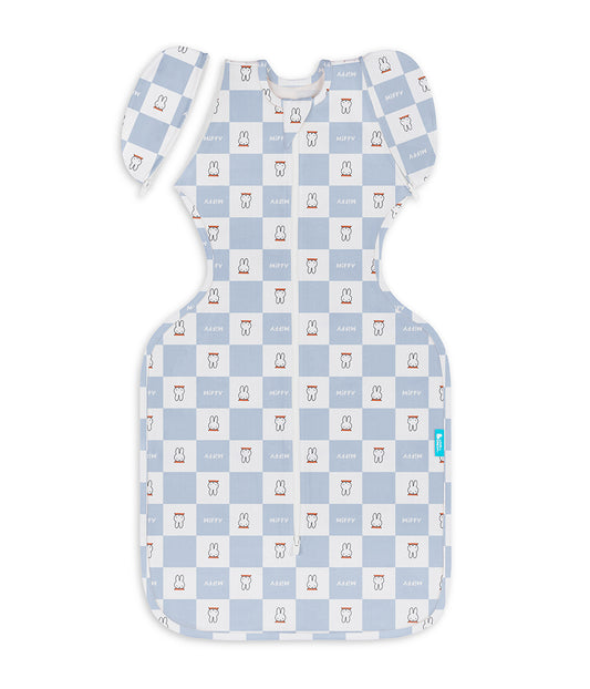 Sacco nanna trasformabile Swaddle Up™ 2-in-1 1.0 TOG Cotone blu Fantasia a quadri Miffy