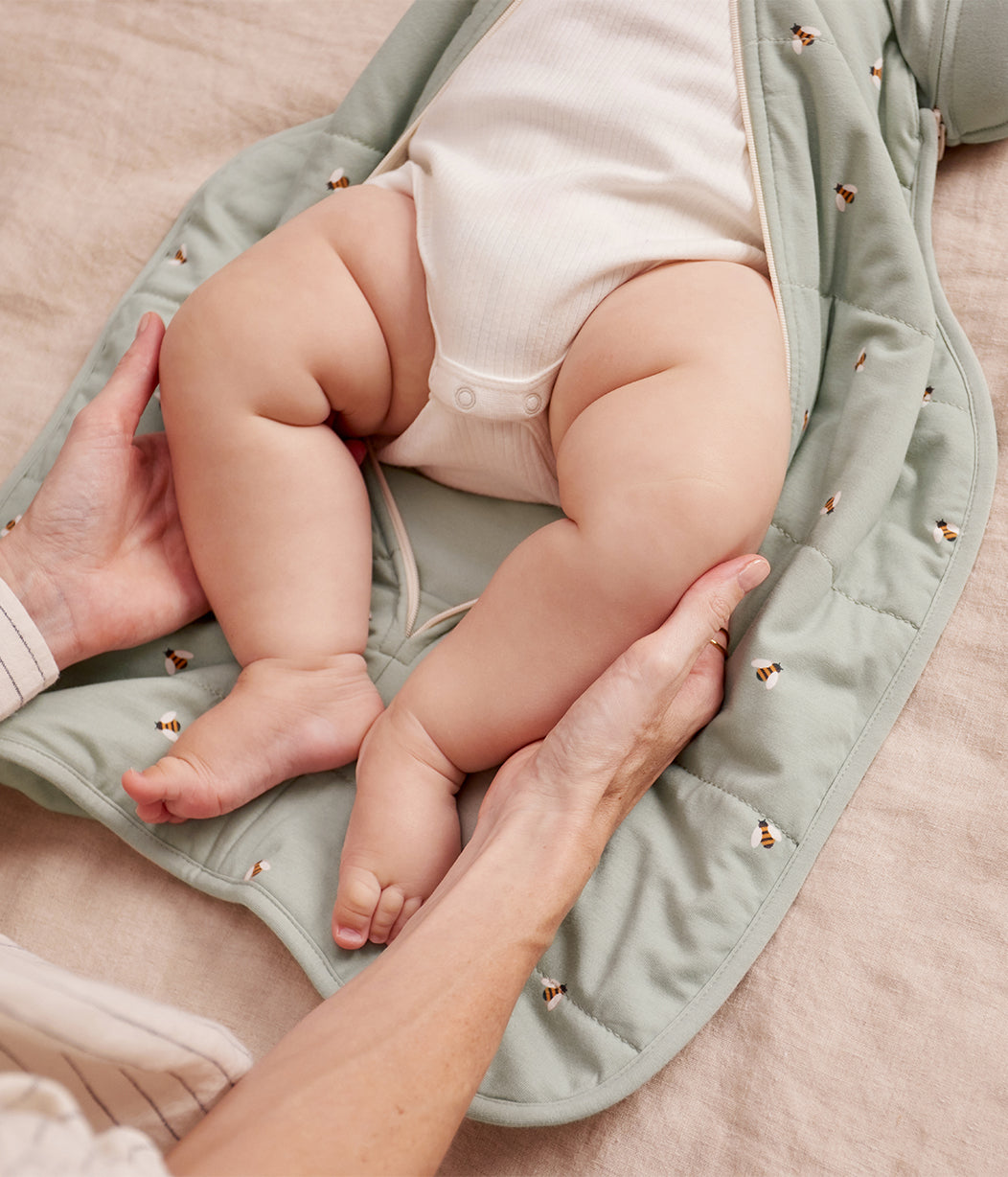 Swaddle Up™ Borsa per fasciatura di transizione 2,5 TOG in cotone Olive Bees