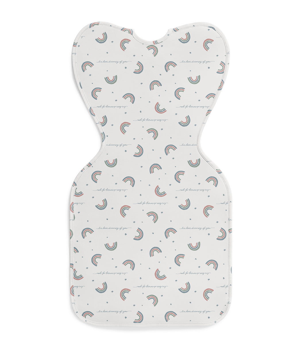 Sacco nanna Swaddle Up™ per neonati 1.0 TOG in cotone bianco Rainbow Dream