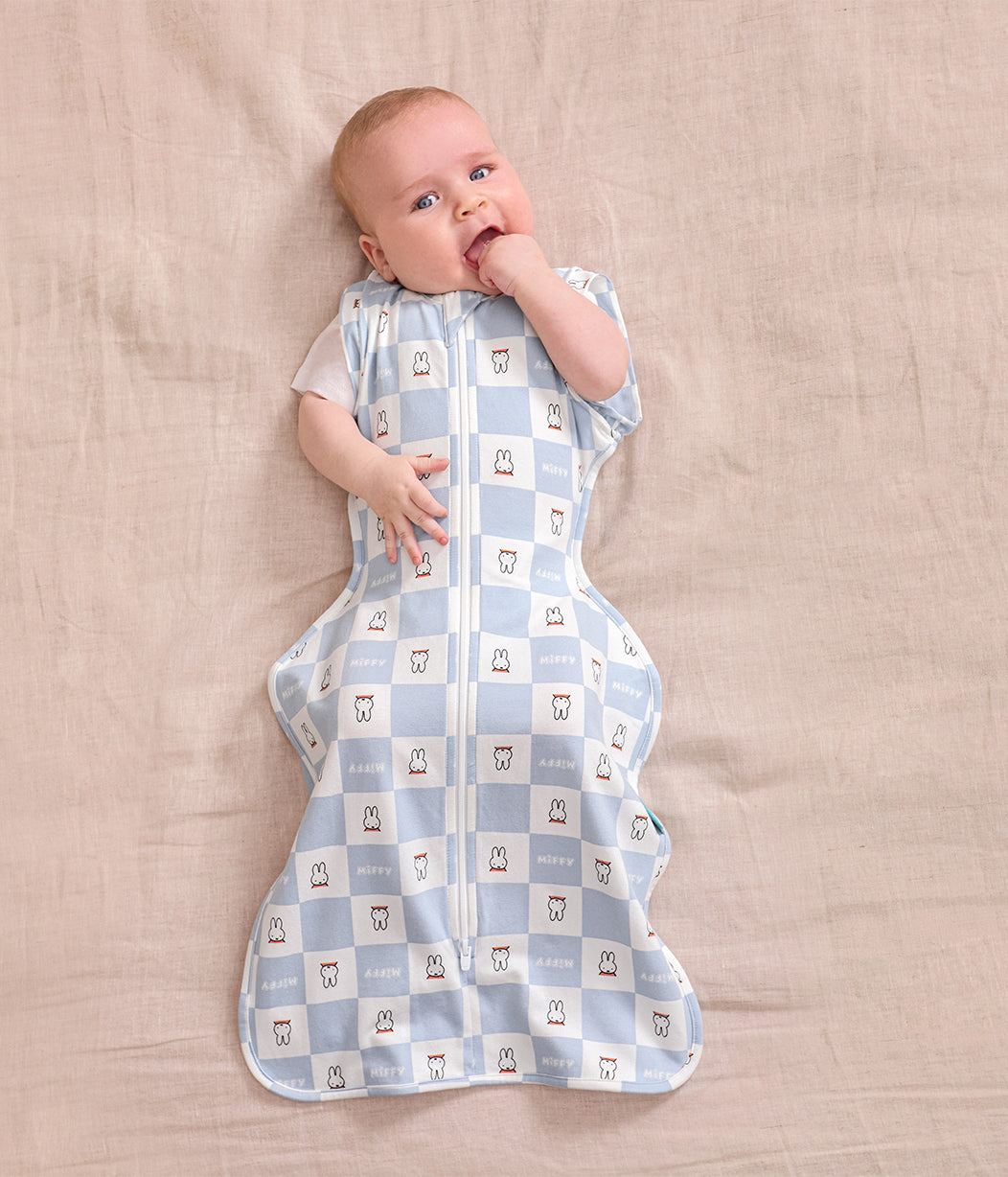 Sacco nanna trasformabile Swaddle Up™ 2-in-1 1.0 TOG Cotone blu Fantasia a quadri Miffy