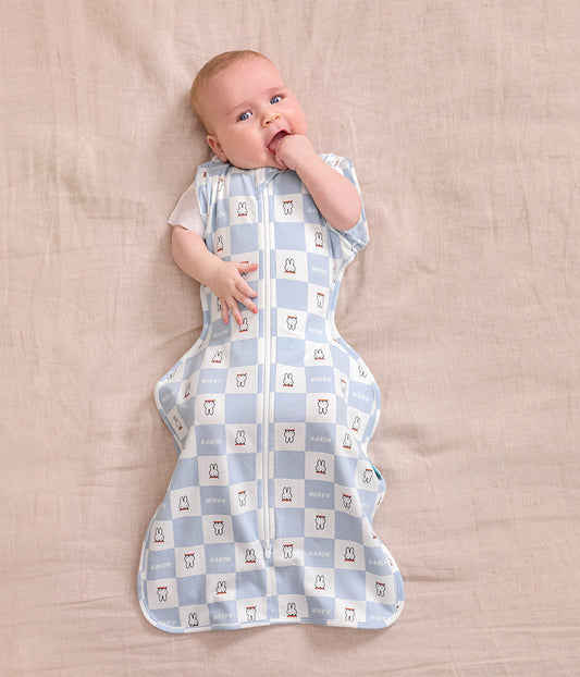 Sacco nanna trasformabile Swaddle Up™ 2-in-1 1.0 TOG Cotone blu Fantasia a quadri Miffy