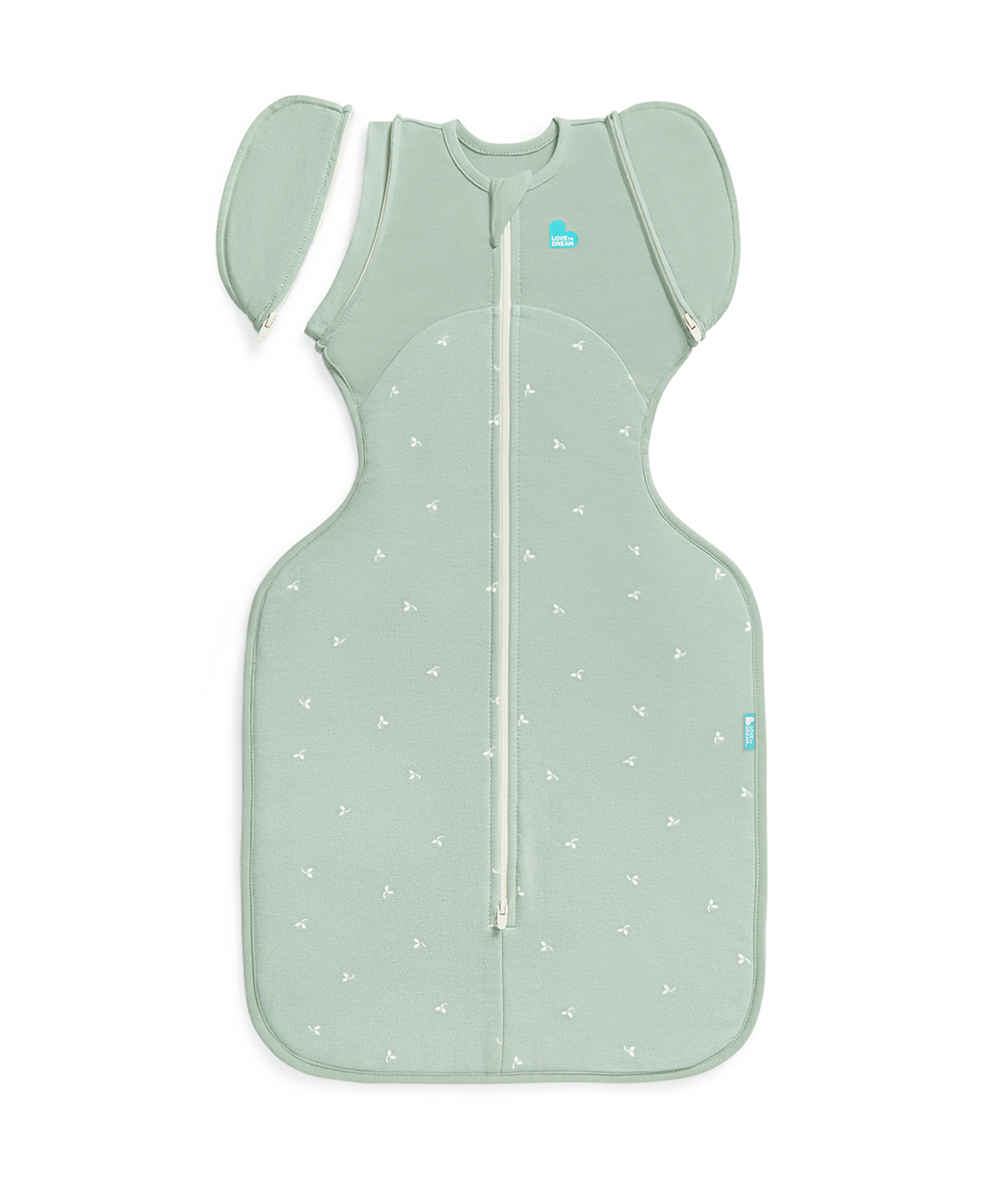 Swaddle Up™ Übergangspucksack 1.5 TOG Baumwolle Oliv Zweige