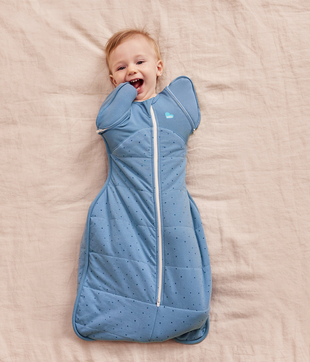 Swaddle Up™ Sacco Nanna Transizione 2-in-1 2.5 TOG Cotone Blu Tempesta Sassolini