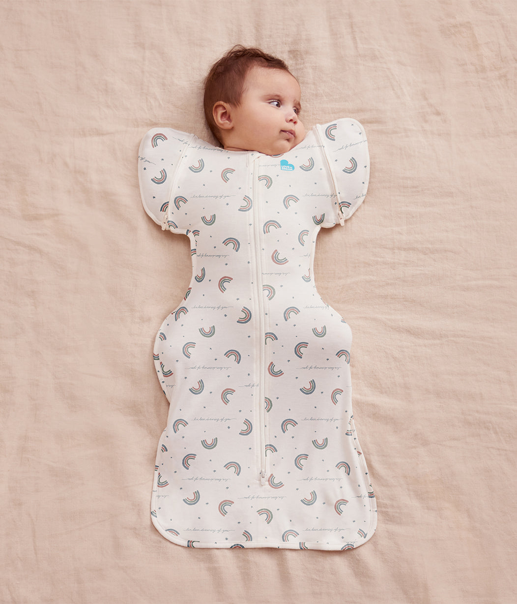 Swaddle Up™ Borsa per la fasciatura di transizione 1.0 TOG Cotone Bianco Rainbow Dream